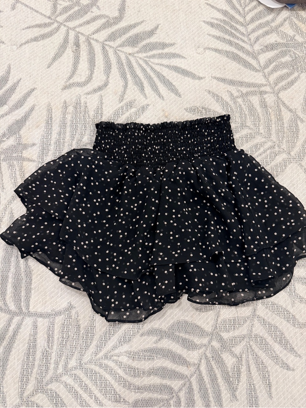 Urban Outfitters Black Polka Dot Ruffle Mini Skirt